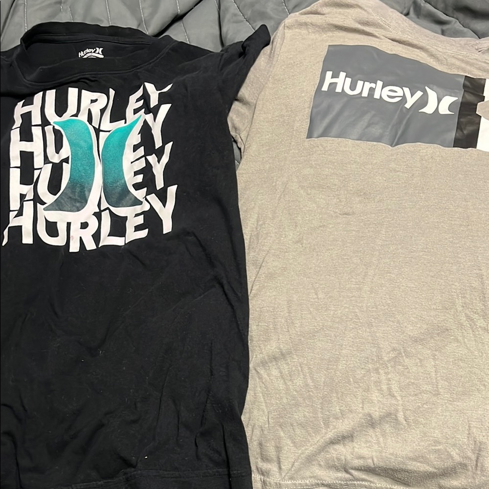 Hurley Gray and Black Tees Essential Short Sleeve Collection